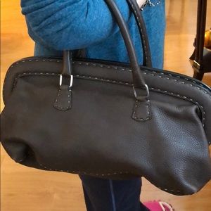 Dark brown Fendi hand-held purse